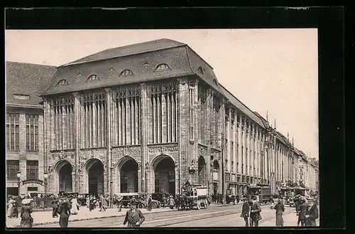 AK Berlin, Strassenbahn am Leipziger Platz