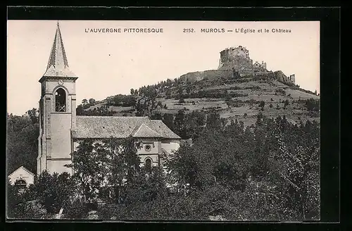 AK Murols, L`Auvergne Pittoresque, L`Église et le Château