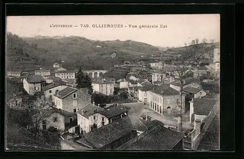 AK Olliergues, L`Auvergne, Vue générale Est