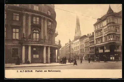 AK Berlin, Partie in der Poststrasse am Moltkenmarkt