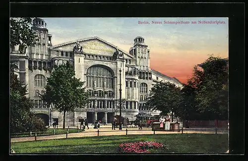 AK Berlin-Schöneberg, Blick zum Neuen Schauspielhaus am Nollendorfplatz, Strassenbahn