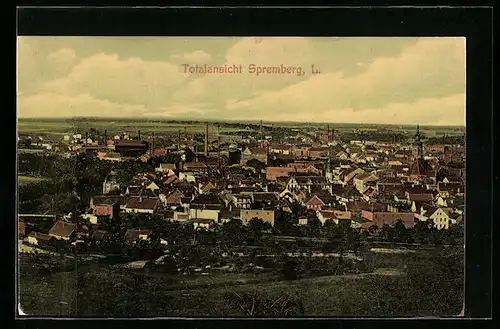 AK Spremberg, Totalansicht der Stadt