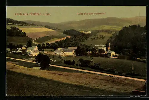 AK Hallbach i. Sa., Partie aus dem Niederdorf