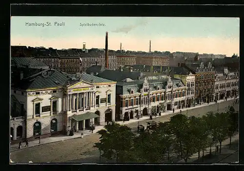 AK Hamburg-St. Pauli, Partie am Spielbudenplatz