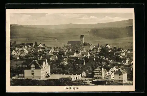 AK Plochingen, Blick in den Ort mit Wohnhäusern