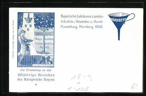 AK Regierungsjubiläum Prinzregent Luitpold 1906, Ganzsache Bayern 10 Pf.