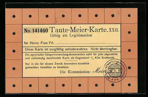 AK Tante-Meier-Karte, No. 141460