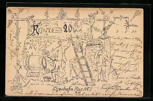 Künstler-AK Eisenbahn Reg. No. 3, Reserve