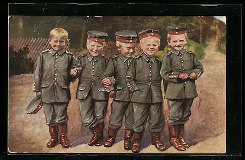 AK Kinder Kriegspropaganda, Jungen in Uniform