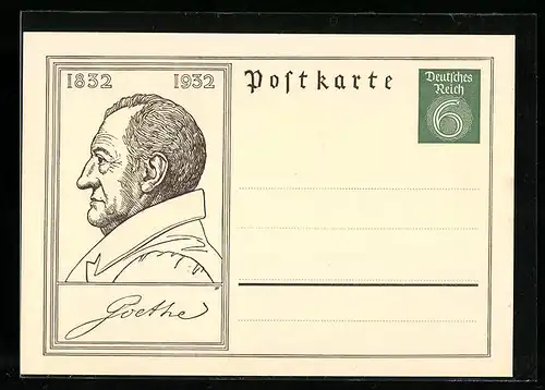 AK Portrait des Dichters Goethe, Ganzsache