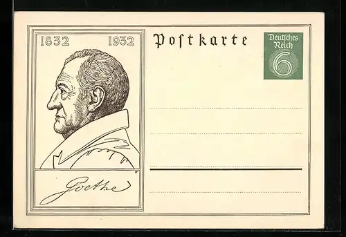 AK Portrait des Dichters Goethe, Ganzsache