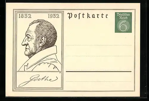 AK Portrait des Dichters Goethe, Ganzsache