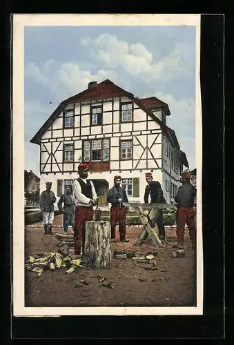 AK Beschäftigung der gefangenen Franzosen, Kriegsgefangene