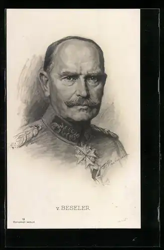 AK Heerführer von Beseler, Portrait in Uniform