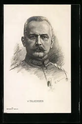 AK Heerführer von Falkenhayn, Portrait in Uniform