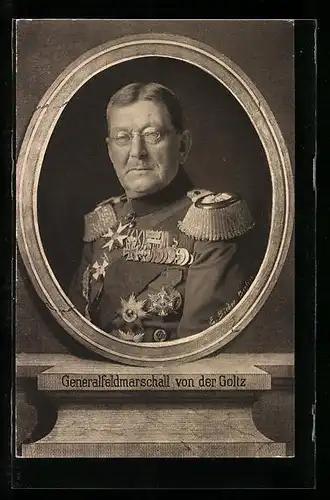 AK Heerführer Generalfeldmarschall von der Goltz, Podest-Portrait