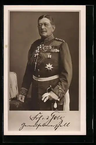 AK Heerführer Generalfeldmarschall von der Goltz in Uniform