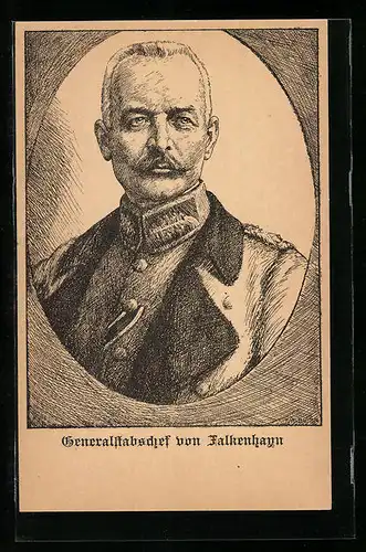 AK Generalstabschef von Falkenhayn in Uniform