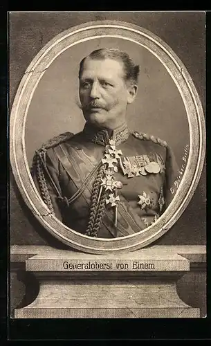 AK Heerführer Generaloberst von Einem, Podest-Portrait
