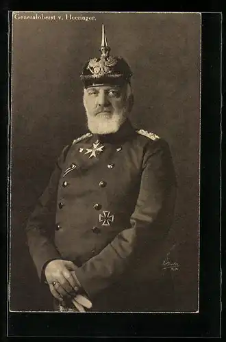 AK Heerführer Generaloberst von Heeringen mit Pickelhelm