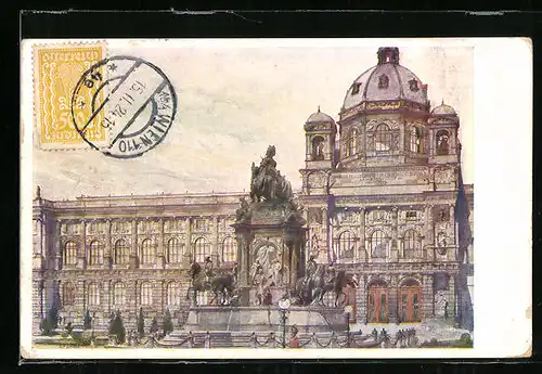 AK Wien, Maria Theresien Platz, Denkmal
