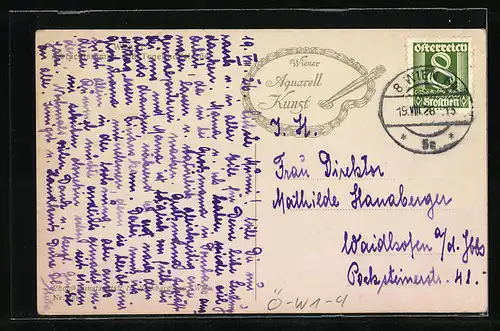 Künstler-AK Wien, Albrechtsplatz, Albrechtsrampe, Tegetthoffstrasse, Strassenbahn