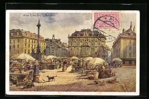 Künstler-AK Wien, Am Hof, Markttag