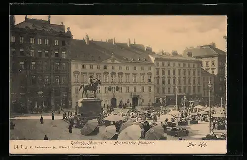 AK Wien, Am Hof, Radetzky-Monument, Apostolische Nuntiatur