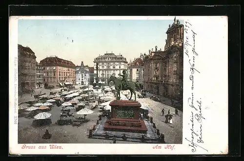 AK Wien, Am Hof, Markt und Reiterstandbild