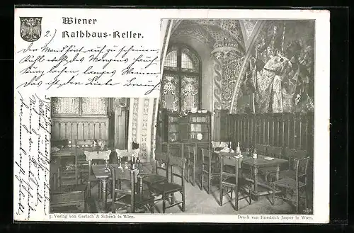 AK Wien, Gasthof Wiener Rathaus-Keller, Gaststube