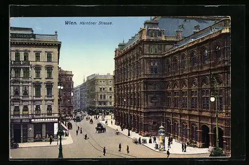 AK Wien, Kärntnerstrasse, Litfasssäule