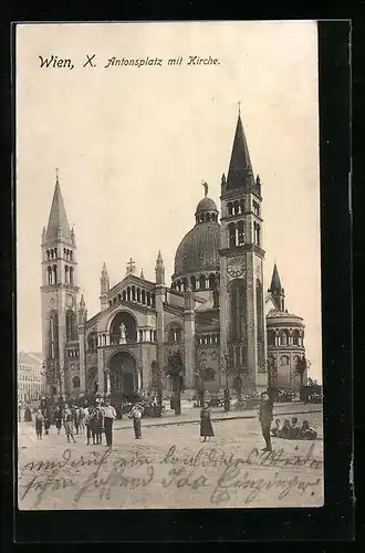 AK Wien, Antonsplatz mit Kirche