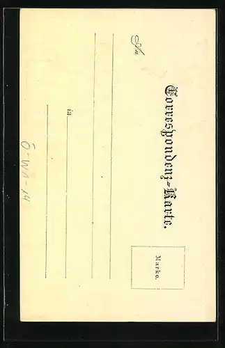 Lithographie Wien, Strasse Kärntner-Ring mit Strassenbahn