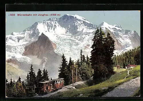 AK Mürrenbahn mit Jungfrau