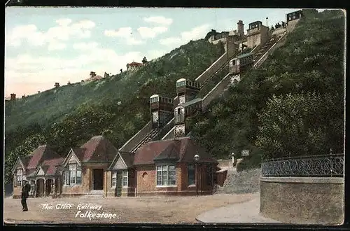 AK Folkestone, The Cliff Railway, Bergbahn