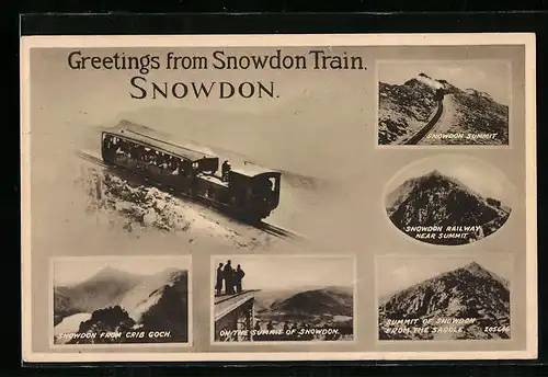 AK Snowdon, Train on Snowdon, Bergbahn