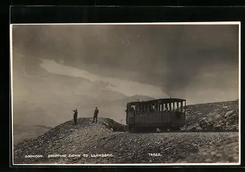 AK Snowdon, Train on the Snowdon dropping down to Llanberis, Bergbahn