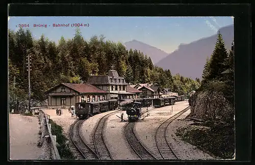 AK Brünig, Bergbahn am Bahnhof