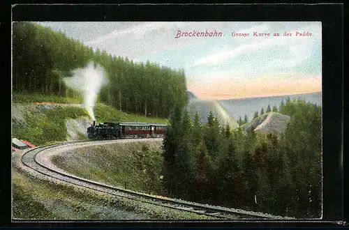 AK Brockenbahn bei der grossen Kurve an der Padde