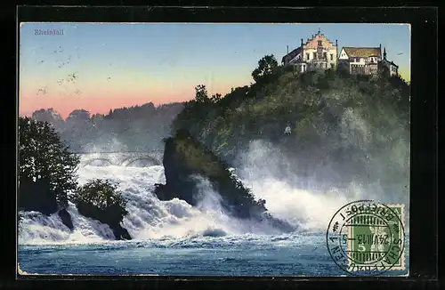 AK Schaffhausen, Rheinfall mit Schloss