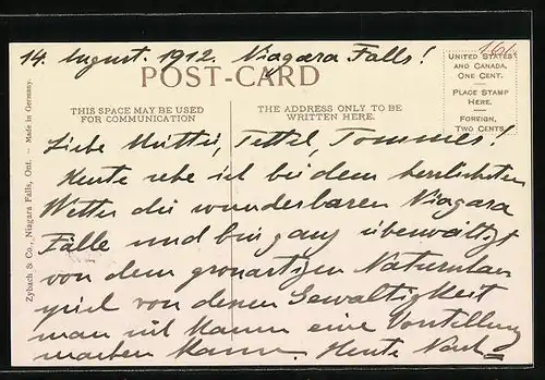 AK Niagara Falls, General View, Wasserfall