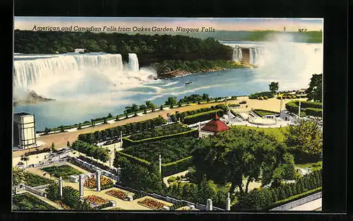 Künstler-AK Niagara Falls from Oakes Garden, Wasserfall