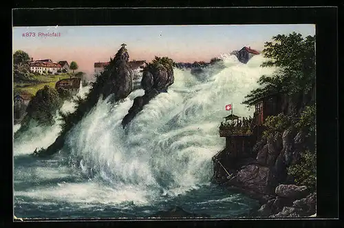 AK Schaffhausen, Rheinfall mit Umgebung