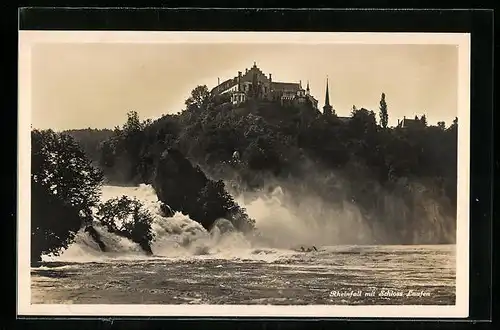 AK Schaffhausen, Rheinfall mit Schloss Laufen