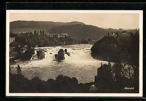 AK Schaffhausen, Rheinfall mit Bergen