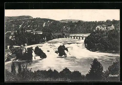 AK Schaffhausen, Rheinfall aus der Vogelschau