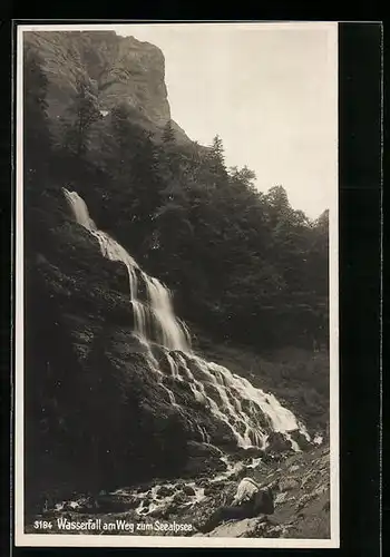 AK Wasserfall am Weg zum Seealpsee