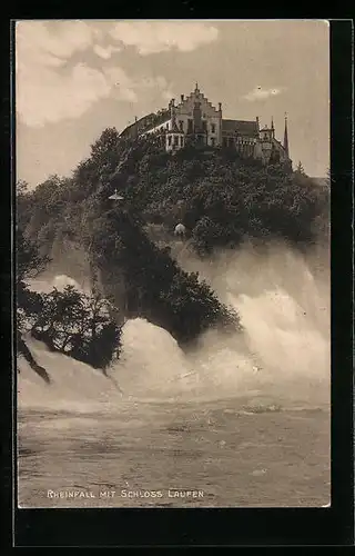 AK Schaffhausen, Rheinfall mit Schloss Laufen