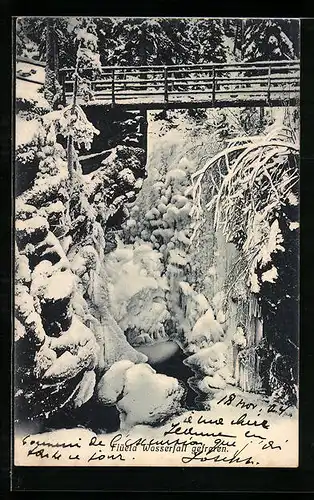 AK Flüela Wasserfall gefroren