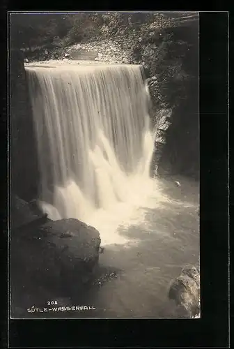 AK Gütle-Wasserfall mit Felsen